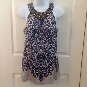 Cache Bejeweled Empire Waist Top